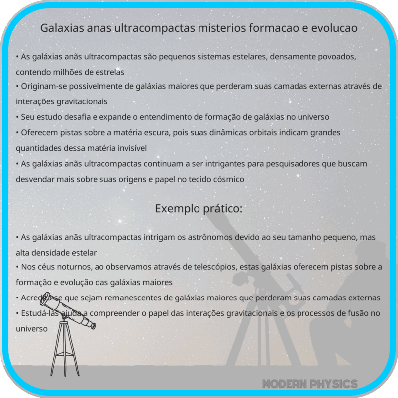 Galáxias Anãs Ultracompactas | Mistérios, Formação e Evolução