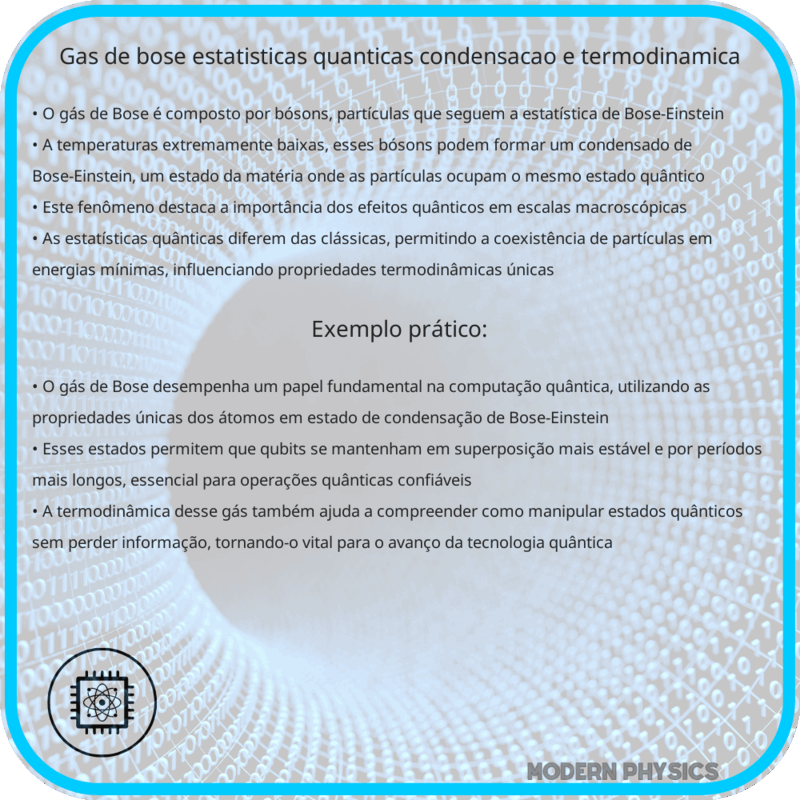 Gás de Bose | Estatísticas Quânticas, Condensação e Termodinâmica