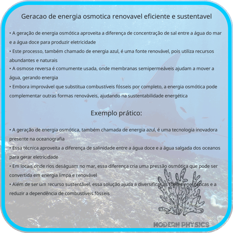 Geração de Energia Osmótica: Renovável, Eficiente e Sustentável