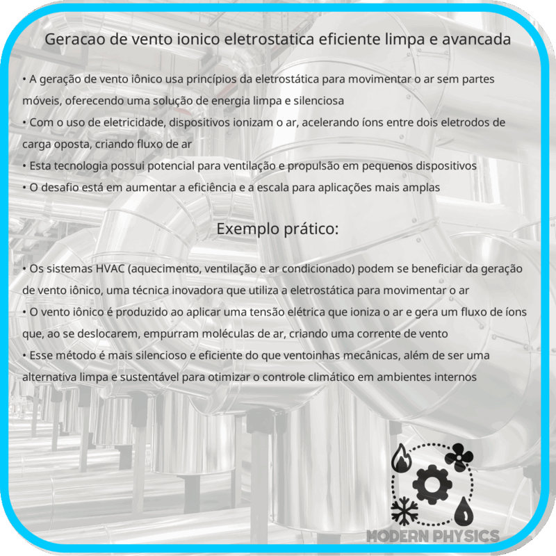 Geração de Vento Iônico | Eletrostática Eficiente, Limpa e Avançada