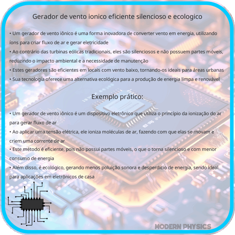 Gerador de Vento Iônico | Eficiente, Silencioso e Ecológico