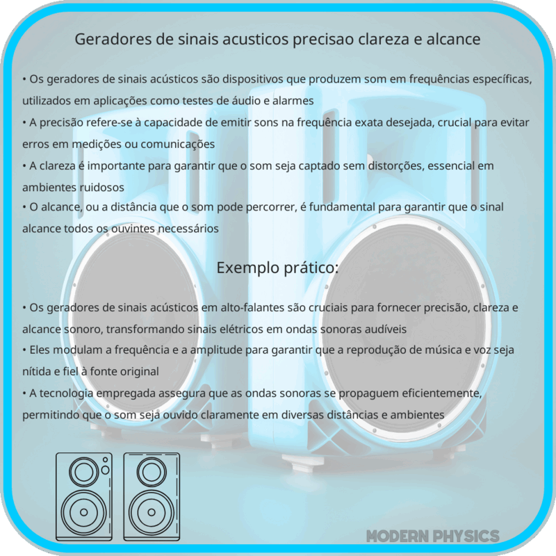 Geradores de Sinais Acústicos | Precisão, Clareza e Alcance