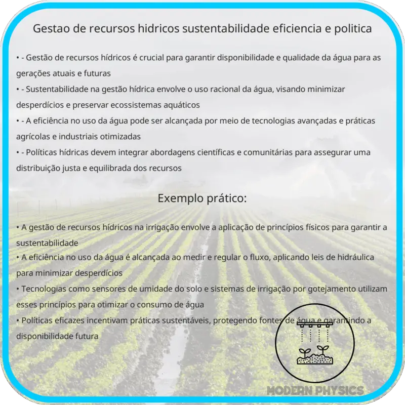 Gestão de Recursos Hídricos | Sustentabilidade, Eficiência e Política