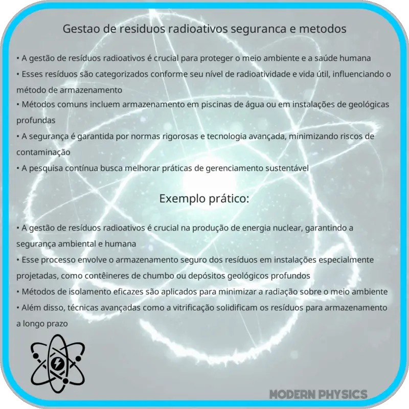 Gestão de Resíduos Radioativos: Segurança e Métodos