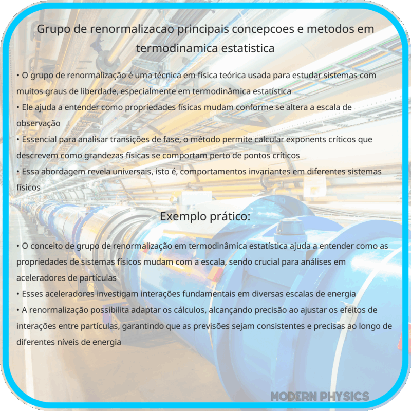Grupo de Renormalização | Principais Concepções e Métodos em Termodinâmica Estatística