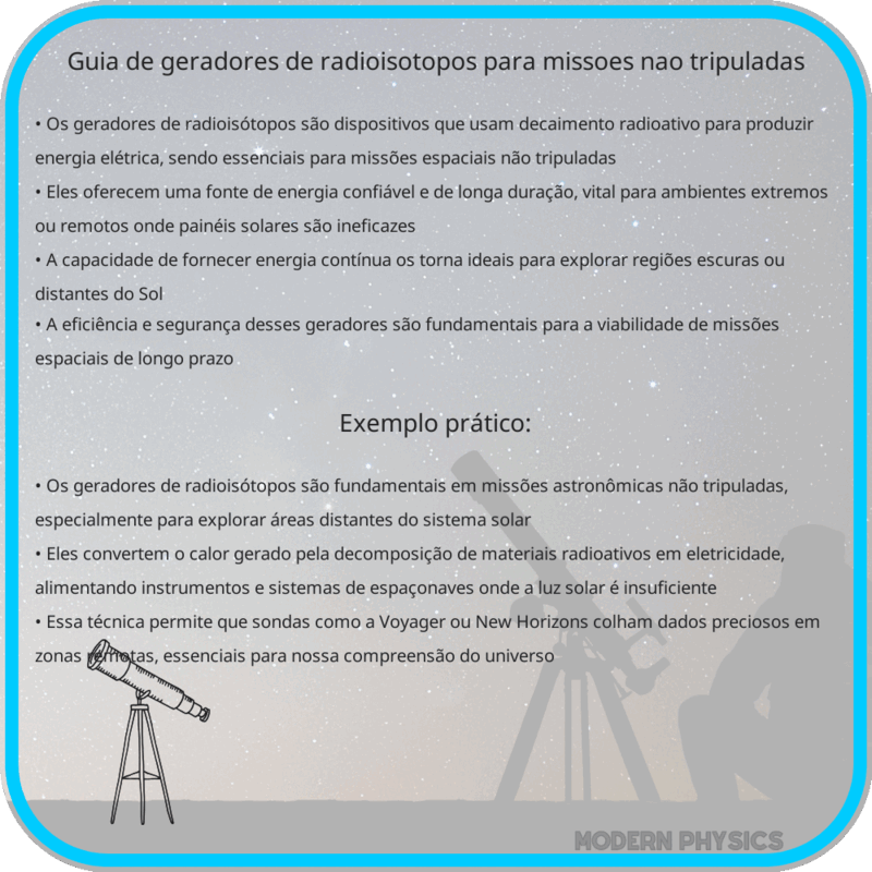 Guia de Geradores de Radioisótopos para Missões Não Tripuladas