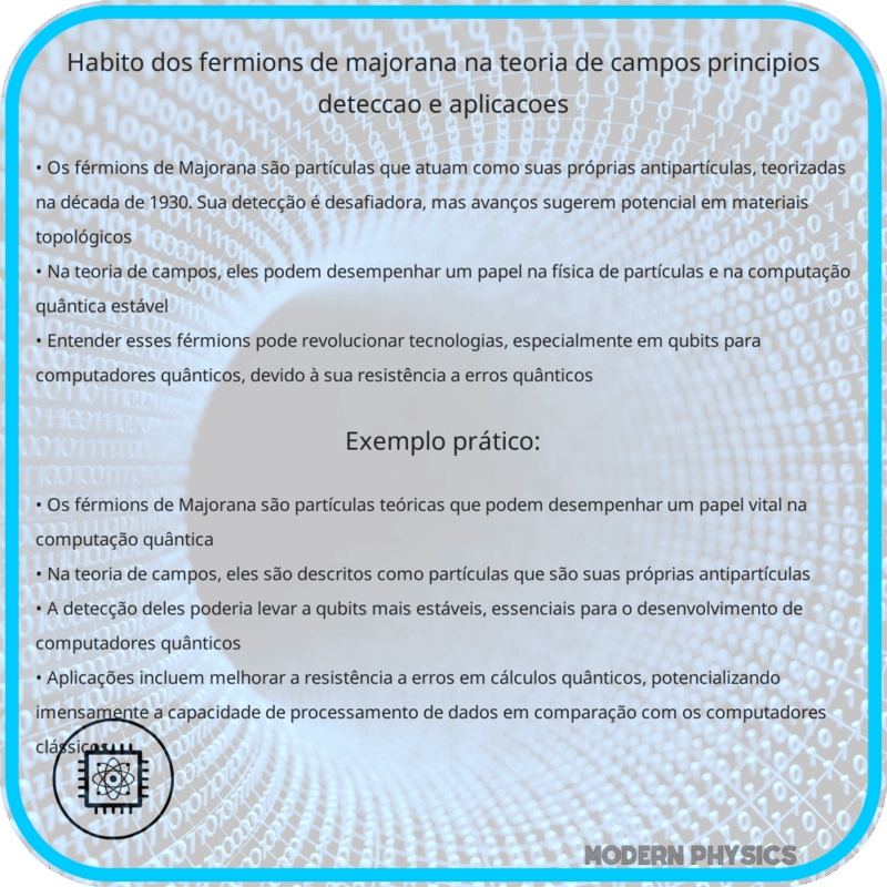 Hábito dos Férmions de Majorana na Teoria de Campos | Princípios, Detecção e Aplicações