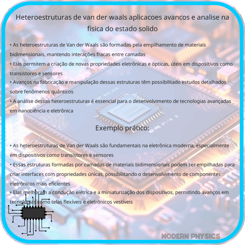 Heteroestruturas de Van der Waals | Aplicações, Avanços e Análise na Física do Estado Sólido