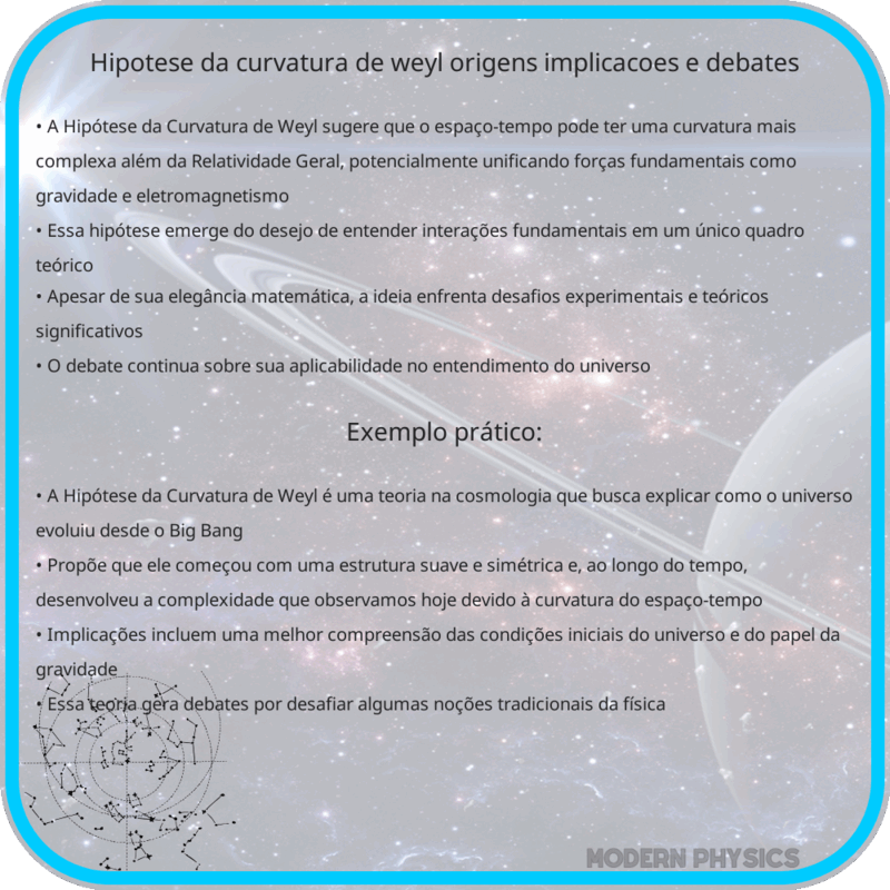Hipótese da Curvatura de Weyl | Origens, Implicações e Debates