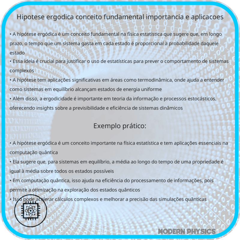 Hipótese Ergodica | Conceito Fundamental, Importância e Aplicações