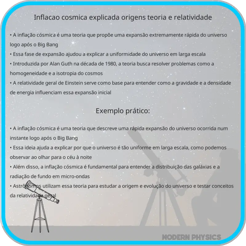 Inflação Cósmica Explicada | Origens, Teoria e Relatividade