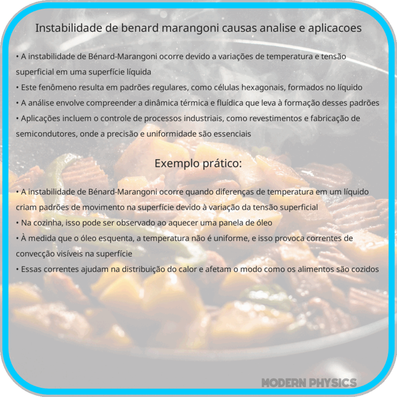 Instabilidade de Bénard-Marangoni: Causas, Análise e Aplicações