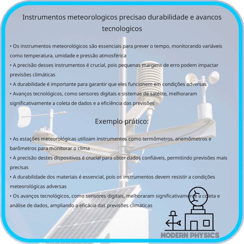 Instrumentos Meteorológicos | Precisão, Durabilidade e Avanços Tecnológicos