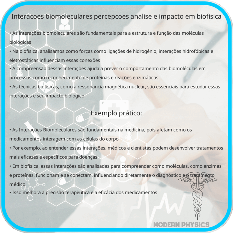 Interações Biomoleculares | Percepções, Análise e Impacto em Biofísica
