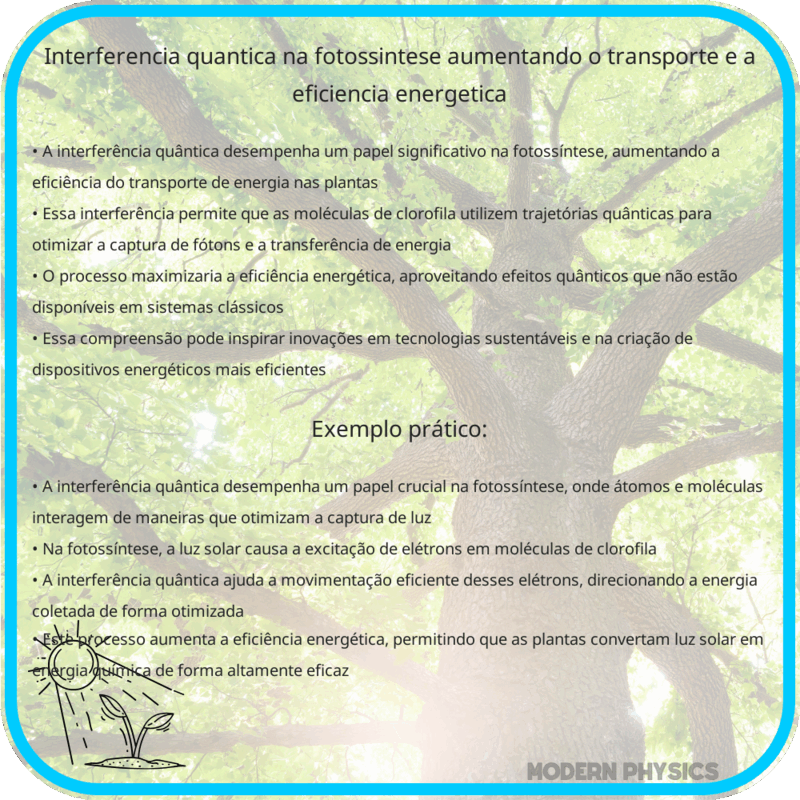 Interferência Quântica na Fotossíntese | Aumentando o Transporte e a Eficiência Energética