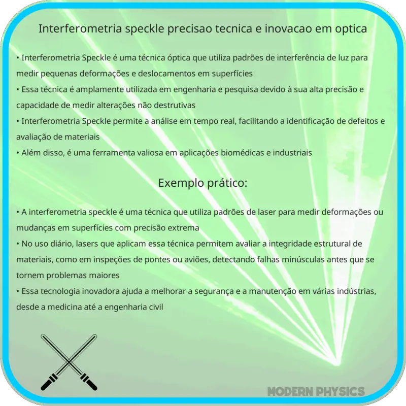 Interferometria Speckle | Precisão, Técnica e Inovação em Óptica