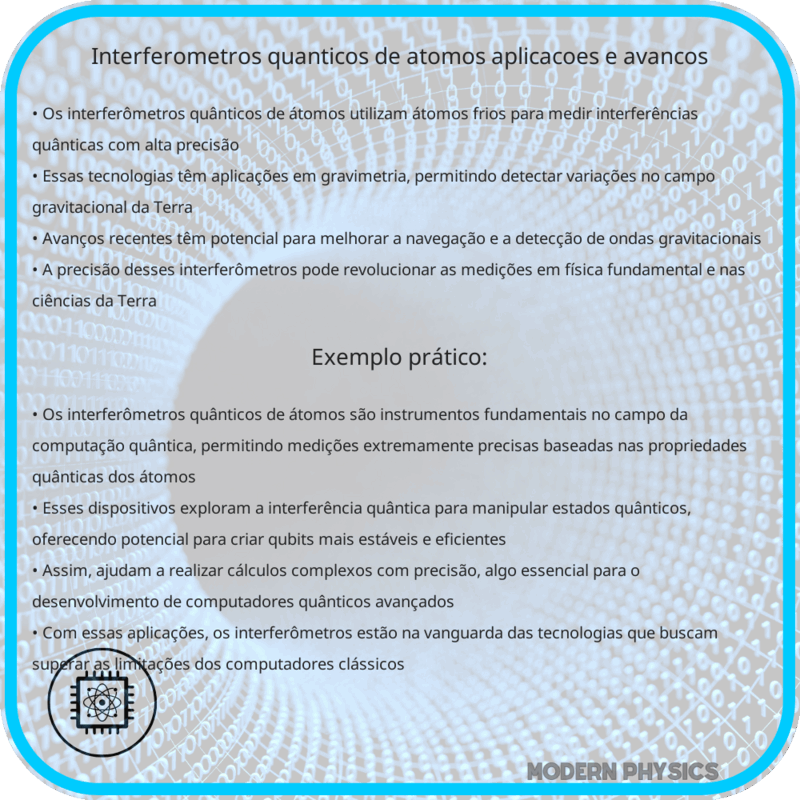 Interferômetros Quânticos de Átomos | Aplicações e Avanços