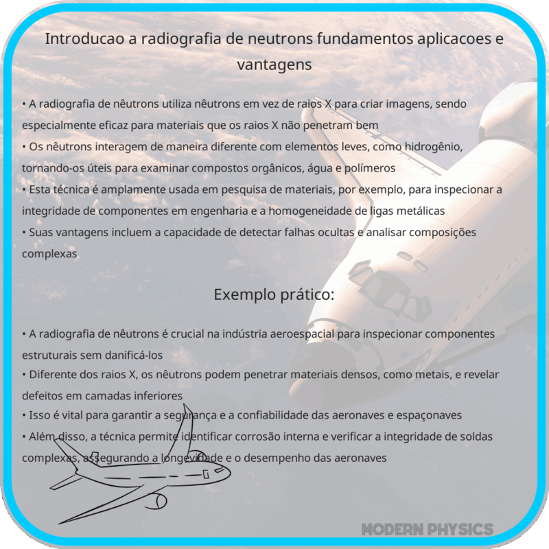 Introdução à Radiografia de Nêutrons: Fundamentos, Aplicações e Vantagens