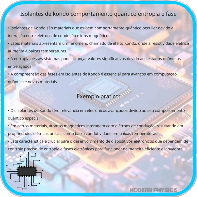 Isolantes de Kondo: Comportamento Quântico, Entropia e Fase