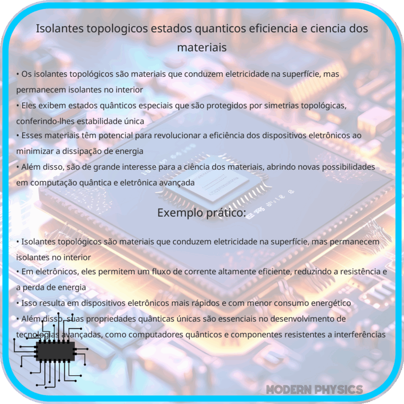 Isolantes Topológicos: Estados Quânticos, Eficiência e Ciência dos Materiais