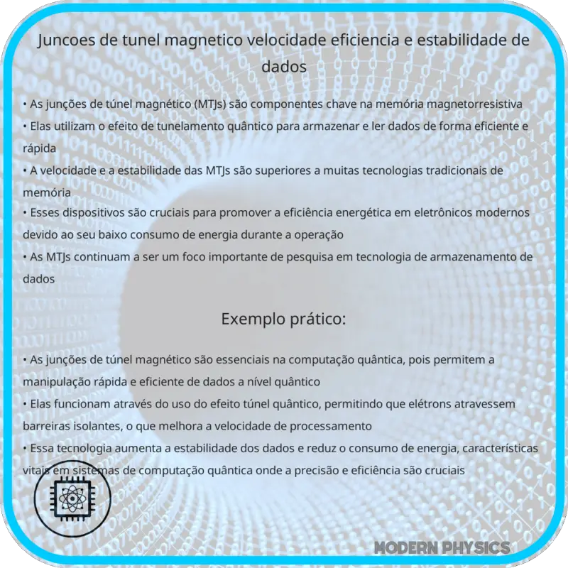 Junções de Túnel Magnético | Velocidade, Eficiência e Estabilidade de Dados