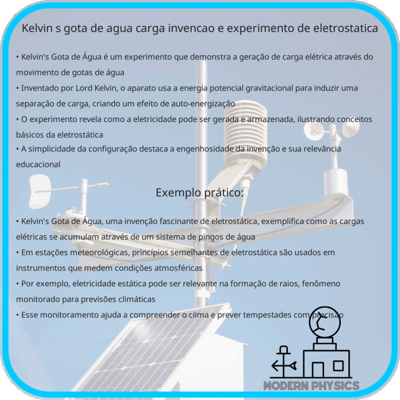 Kelvin's Gota de Água: Carga, Invenção e Experimento de Eletrostática