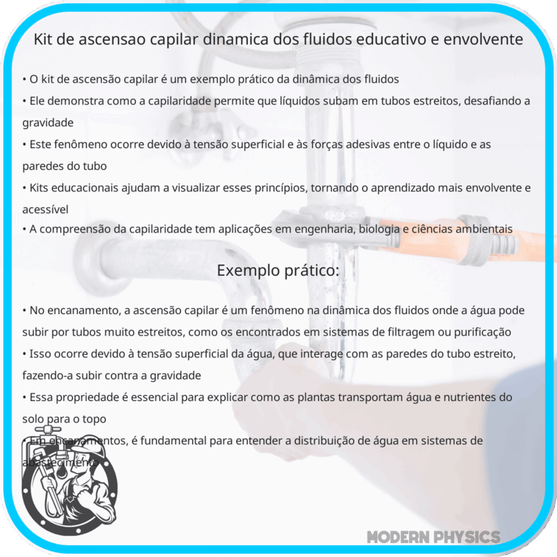 Kit de Ascensão Capilar | Dinâmica dos Fluidos, Educativo e Envolvente