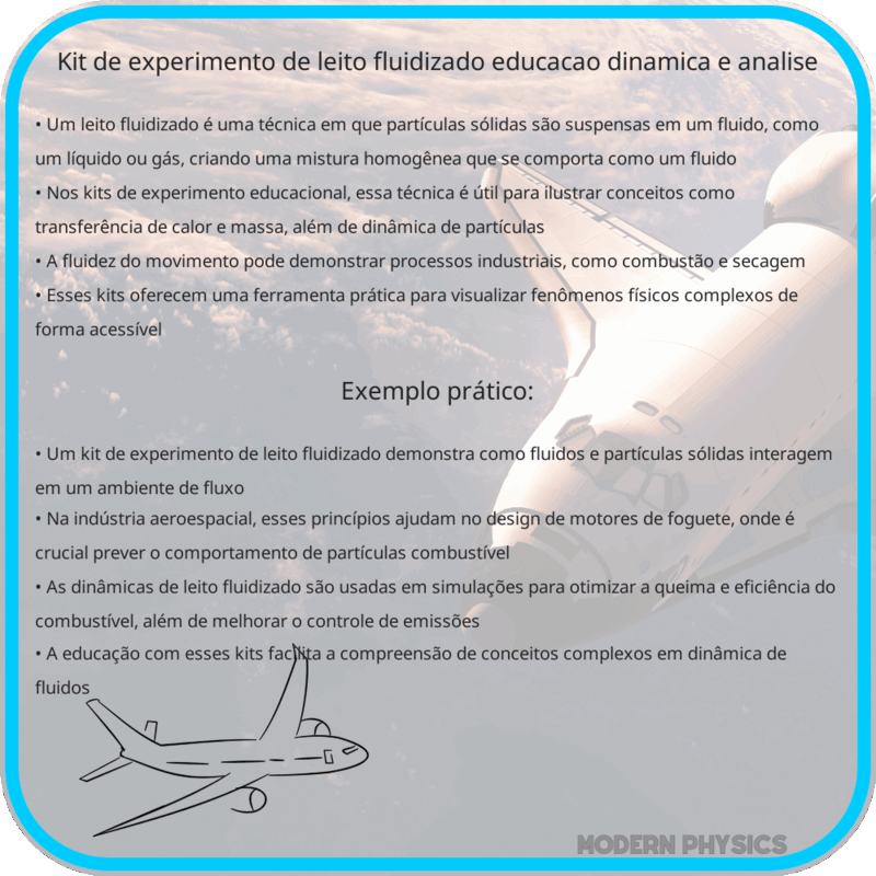 Kit de Experimento de Leito Fluidizado | Educação, Dinâmica e Análise