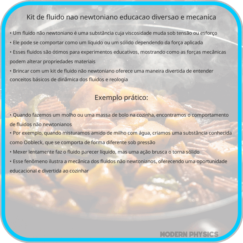 Kit de Fluido Não Newtoniano | Educação, Diversão e Mecânica