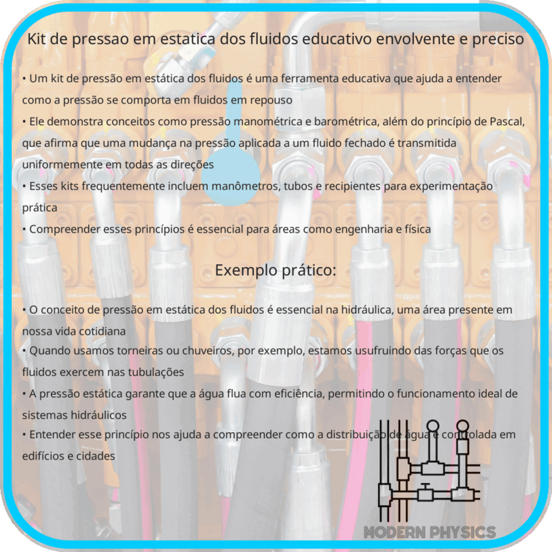 Kit de Pressão em Estática dos Fluidos | Educativo, Envolvente e Preciso