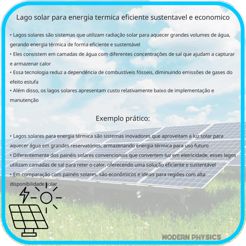 Lago Solar para Energia Térmica | Eficiente, Sustentável e Econômico