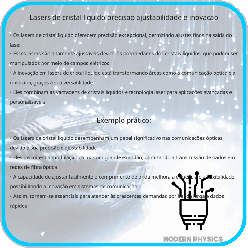 Lasers de Cristal Líquido: Precisão, Ajustabilidade e Inovação