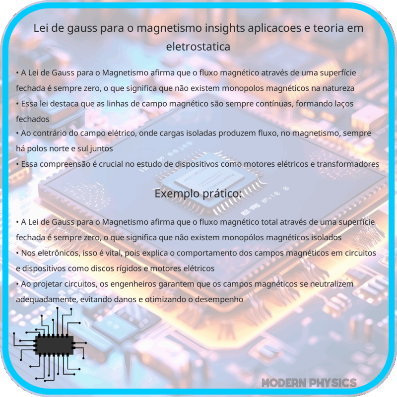 Lei de Gauss para o Magnetismo | Insights, Aplicações e Teoria em Eletrostática
