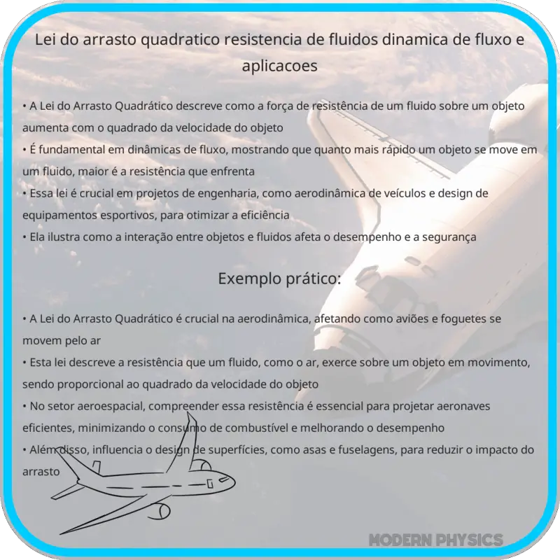 Lei do Arrasto Quadrático | Resistência de Fluidos, Dinâmica de Fluxo e Aplicações