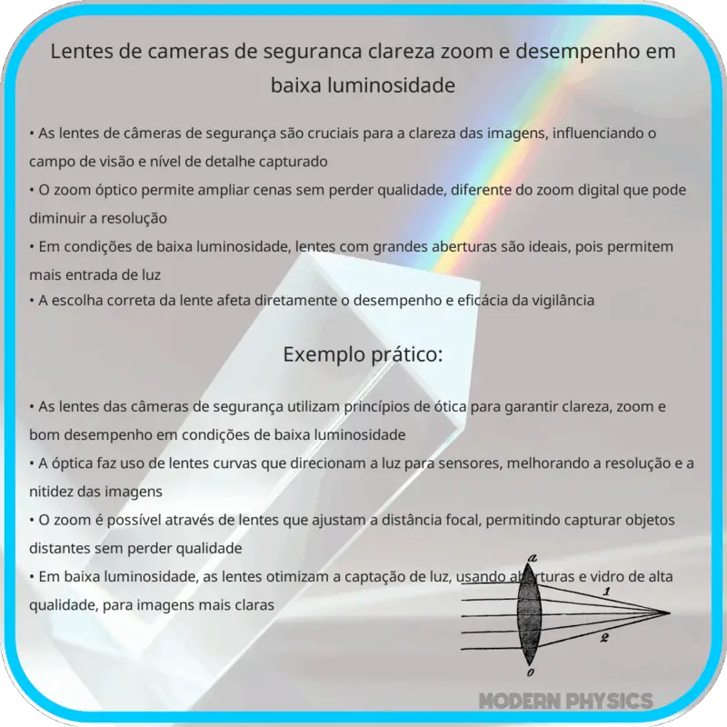 Lentes de Câmeras de Segurança | Clareza, Zoom e Desempenho em Baixa Luminosidade