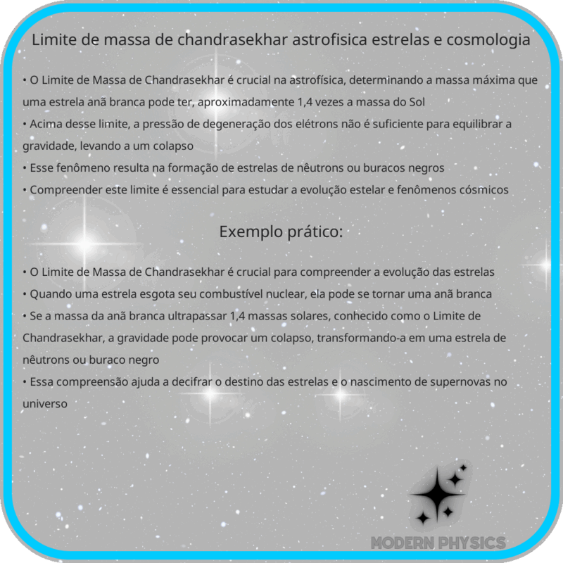 Limite de Massa de Chandrasekhar: Astrofísica, Estrelas e Cosmologia