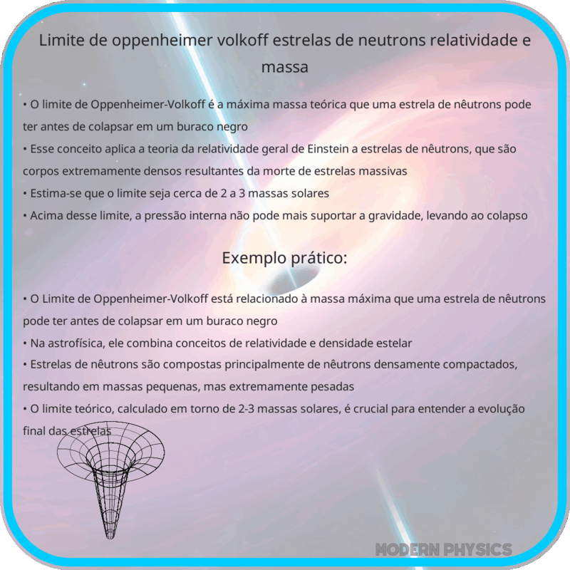 Limite de Oppenheimer-Volkoff: Estrelas de Nêutrons, Relatividade e Massa