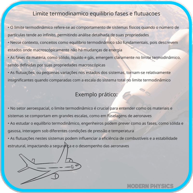 Limite Termodinâmico: Equilíbrio, Fases e Flutuações