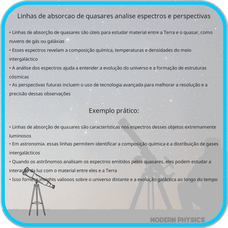 Linhas de Absorção de Quasares | Análise, Espectros e Perspectivas