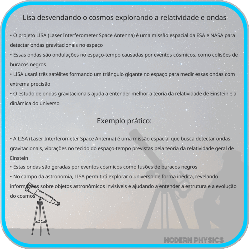 LISA | Desvendando o Cosmos, Explorando a Relatividade e Ondas