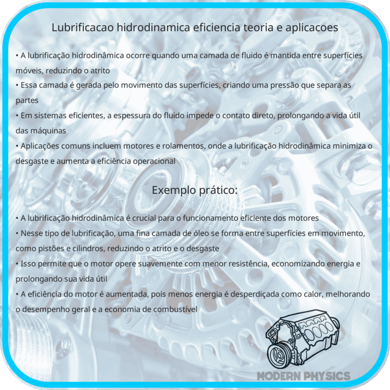 Lubrificação Hidrodinâmica | Eficiência, Teoria e Aplicações