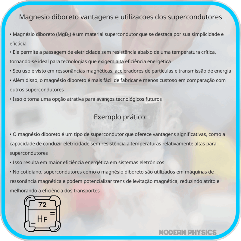 Magnésio Diboreto | Vantagens e Utilizações dos Supercondutores