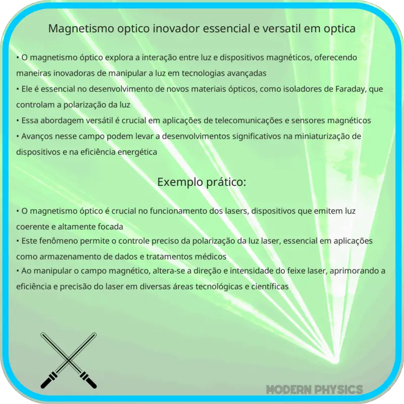 Magnetismo Óptico | Inovador, Essencial e Versátil em Óptica