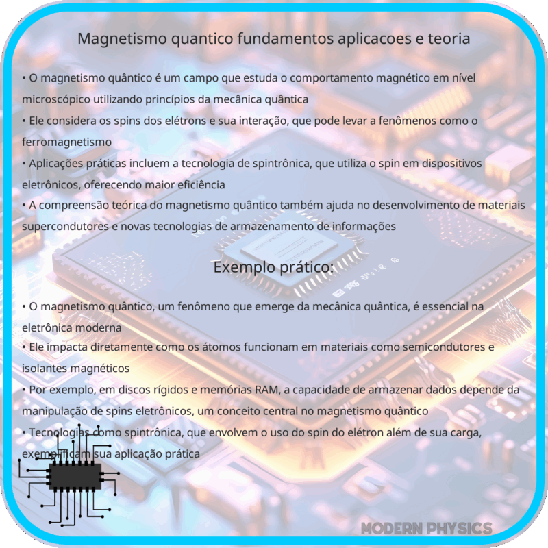 Magnetismo Quântico: Fundamentos, Aplicações e Teoria