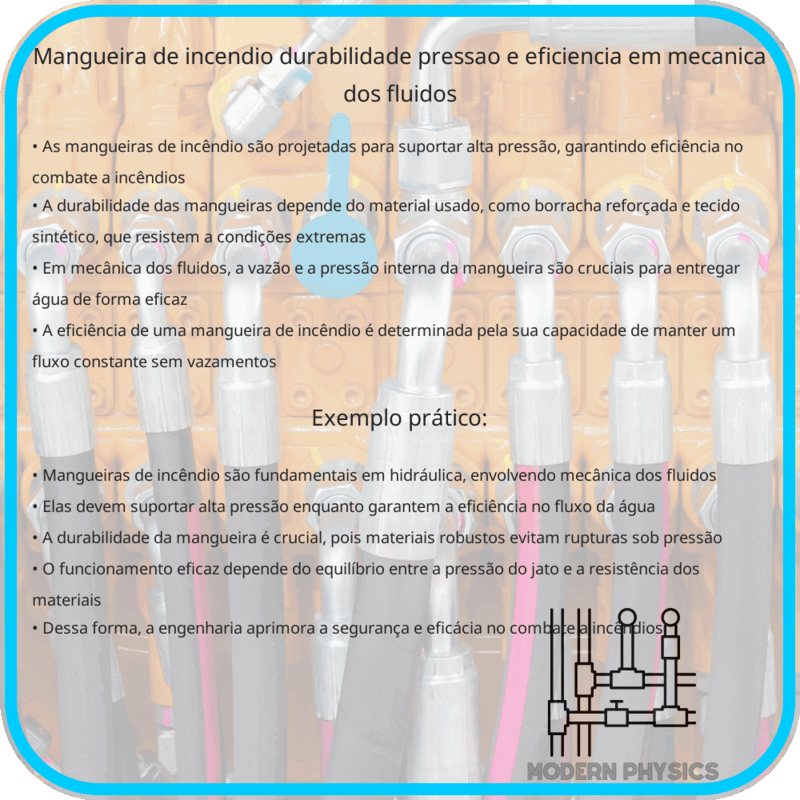 Mangueira de Incêndio | Durabilidade, Pressão e Eficiência em Mecânica dos Fluidos