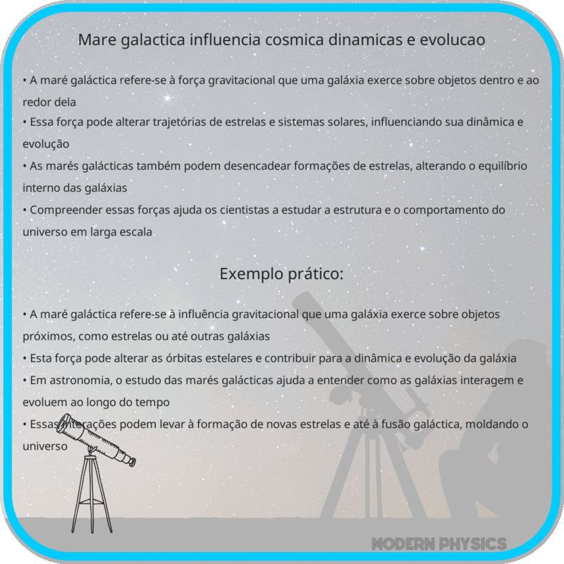 Maré Galáctica | Influência Cósmica, Dinâmicas e Evolução