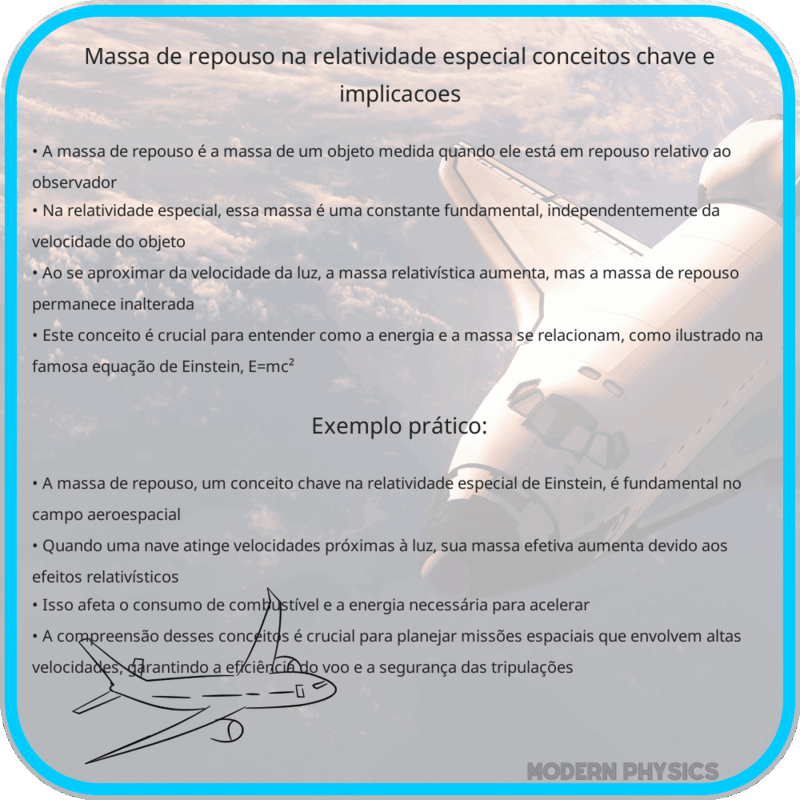 Massa de Repouso na Relatividade Especial | Conceitos Chave e Implicações