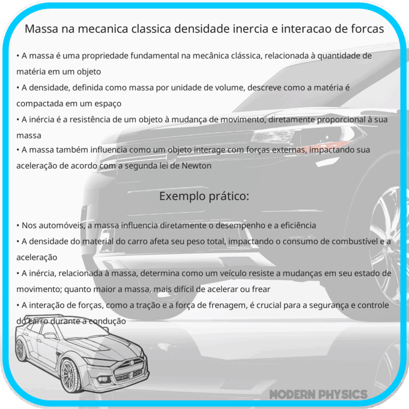 Massa na Mecânica Clássica: Densidade, Inércia e Interação de Forças