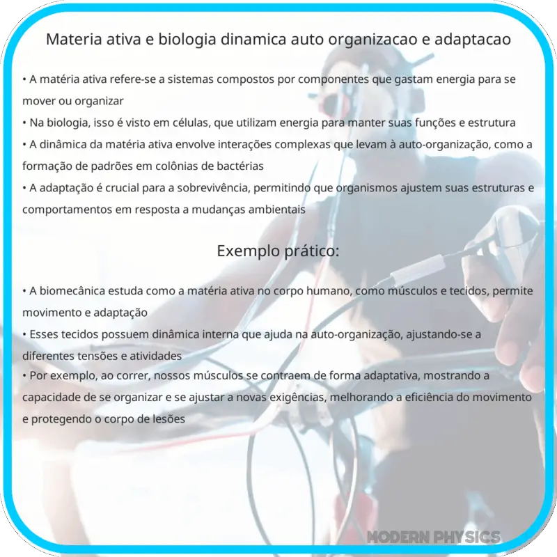 Matéria Ativa e Biologia | Dinâmica, Auto-organização e Adaptação