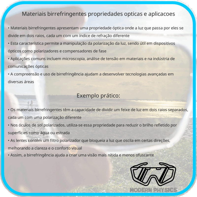 Materiais Birrefringentes | Propriedades Ópticas e Aplicações